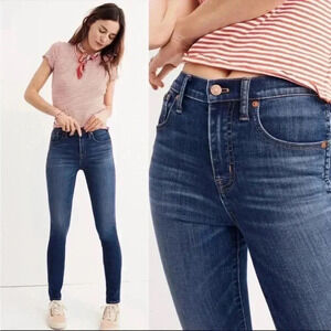 MADEWELL 10” High Rise Skinny Dark Wash Jeans Size 27 Tall